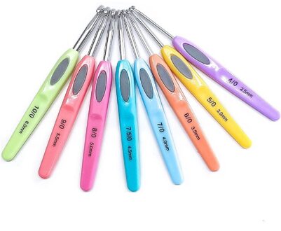 8 Stks/set Soft Touch Haaknaalden 2.5-6Mm Aluminium Breien Weave Craft Yarn Breien Naalden Draagbare Trui Hand naaien Gereedschap Kleurrijke