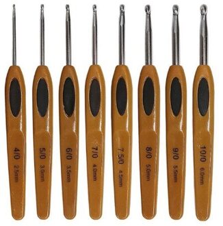 8 Stks/set Soft Touch Haaknaalden 2.5-6Mm Aluminium Breien Weave Craft Yarn Breien Naalden Draagbare Trui Hand naaien Gereedschap Zilver