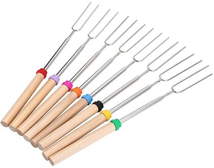 8 Stks/set Thuis Bbq Accessoires Bamboe Grill Vork Koken Barbecue Gereedschap Bbq Vork Set Grill Vork Koken Accessoires