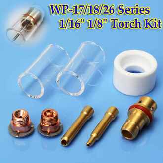 8 Stks/set Tig Lastoorts Cup Gas Saver Stubby Cup Gas Collet Nozzle Kit Voor WP-17/18/26 1/16 "1/8" Series