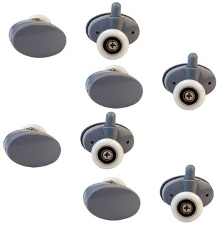 8 Stks/set Verstelbare Douche Hutten Katrol Thuis Badkamer Roller Lopers Schuifdeur Wielen Swingende Katrollen 23Mm
