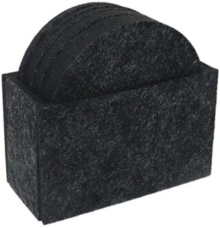 8 Stks/set Vilt Hittebestendige Onderzetters Absorberende Costers Drink Cup Mat Cup Servies Met Holder Antislip Voor Thuis en Keuken grijs