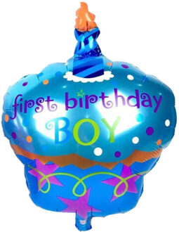 8 STKS Verjaardagskaars Taart Folie Ballonnen Folie Cartoon 1st Geboren Baby Verjaardag Ballonnen Globos voor Verjaardagspartij jongen