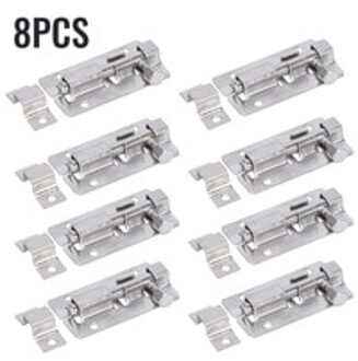 8 Stuks 2Inch Deur Bolt Sloten Rvs Sliding Sloten Voor Indoor En Outdoor Home Improvement Accessoires