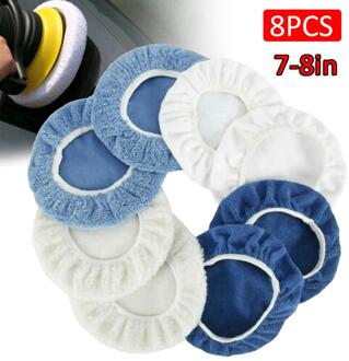 8 Stuks 5-6Inch Auto Polijstmachine Pad Motorkap Zacht Microfiber Polijsten Motorkap Buffing Pad Cover Voor Auto Polijstmachine 7-8duim