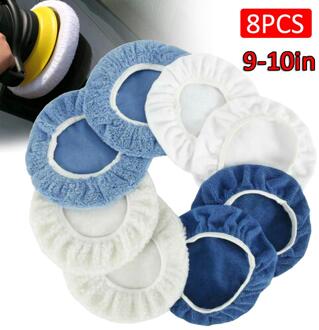 8 Stuks 5-6Inch Auto Polijstmachine Pad Motorkap Zacht Microfiber Polijsten Motorkap Buffing Pad Cover Voor Auto Polijstmachine 9-10duim