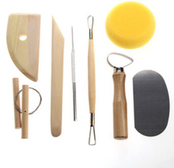 8 Stuks Aardewerk Klei Tool Set Aardewerk Keramiek Molding Gereedschap Rvs Hout Spons Tool Set Hout Spong