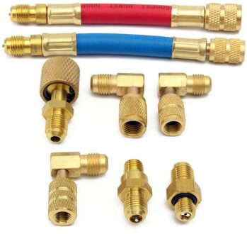8 Stuks Auto A/C Air Conditioner Koeling R134A R12 Omzetten Adapter Slang Set
