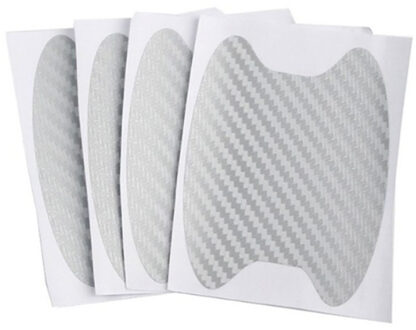 8 stuks Auto Bescherming Handvat Film Universele Onzichtbare Auto Deur Sticker Krassen Slip Cover Auto Bescherming Handvat Film wit
