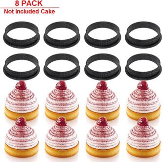8 Stuks Cakevorm Geperforeerde Cutter Ronde-Vorm Mousse Cirkel Ring Taart Decoreren 40FP21