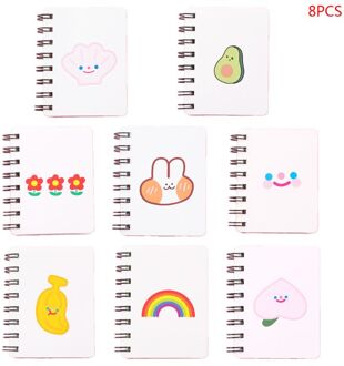 8 Stuks Cartoon Spiraal Spoel Notebook Blanco Papier Journal Dagboek Planner Notepad M17F