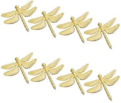8 Stuks Dragonfly Servet Ring Goud Diy Hotel Bruiloft Banket Tafel Display Metalen Servet Gesp Kerst Decoratie