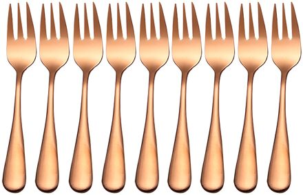 8 Stuks Fruit Vork 304 Rvs Kleurrijke Cake Vorken Zwarte Goud Thee Vork Servies Set Hotel Party Restaurant Benodigdheden # T2P