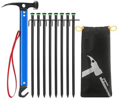 8 Stuks Haringen Stakes Zware Tent Stakes Licht Tent Mallet Hamer Voor Kamperen, Wandelen, Backpacken, tuinieren