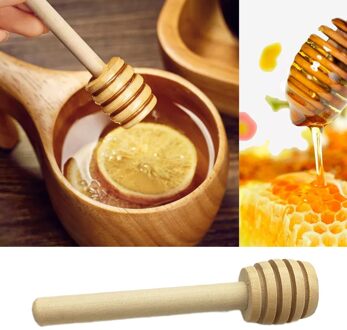 8 Stuks Houten Honing Dipper Stick Honing Lepel Mengen Stick Voor Honey Pot Koffie Melk Thee Veilig Roer Bar Benodigdheden keuken Gereedschap