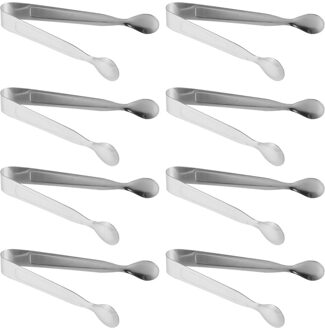 8 Stuks Ijs Tang Serveren Tang Rvs Voorgerechten Suiker Kubus Tang zilver