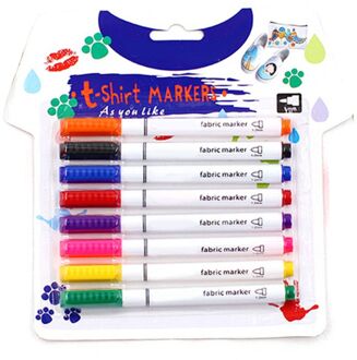 8 Stuks Kleding Textiel Markers Stof Verf Pennen Diy Ambachten T-shirt Pigment Schilderen Pen Schrijven Liner Marker Pen