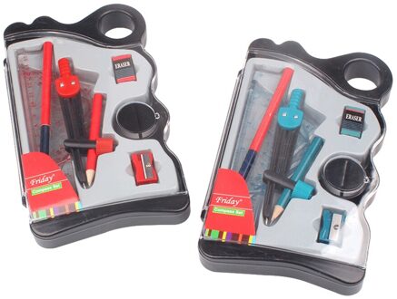 8 Stuks Kompas Set Math Geometrie Tekening Tools Omvat Heersers Gradenboog Kompas Gum Puntenslijper Voor Scholieren