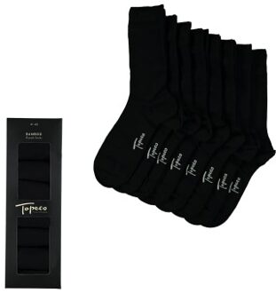 8 stuks Men Bamboo Basic Crew Socks Zwart - Maat 41/45