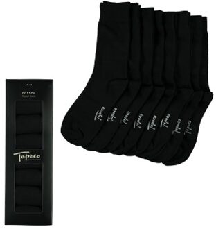 8 stuks Men Cotton Basic Crew Socks Zwart - Maat 41/45