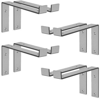 8 stuks plankbeugel 25x4x14,5 cm, grijs, gemaakt van metaal, 10 inch plankbeugels, industriële plankbeugels,