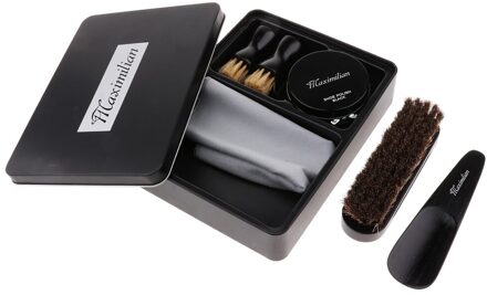 8 Stuks Schoensmeer Laarzen Leather Shine Care Cleaning Borstels Tool Kit Case