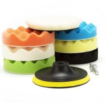 8 Stuks Set Buffing Pads Buffer Boor Spons Voor Auto Polish Tool Polijstschijf