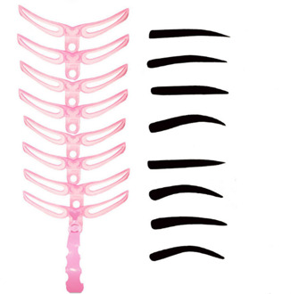 8 Stuks  Set Herbruikbare Wenkbrauw Stencils 3D Wenkbrauw Template Handheld Diy Eye Brow Tekening Model Shaper Makeup gereedschap