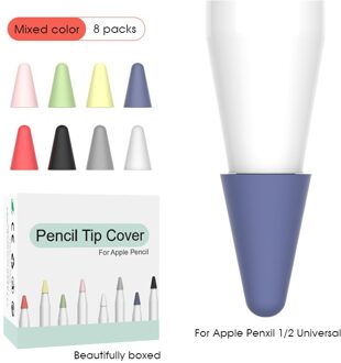 8 Stuks Silicone Beschermende Vervanging Tip Case Nib Cover Skin Accessoire Case Voor Apple Potlood 1st 2nd Stylus Touchscreen pen 09