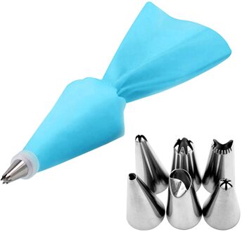 8 Stuks Spuitzak Cake Decoratie Nozzles Set Rvs Pastry Nozzle Kit Diy Cake Bakken Tools Keuken Accessoire Blauw