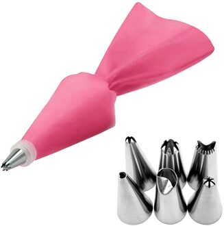 8 Stuks Spuitzak Cake Decoratie Nozzles Set Rvs Pastry Nozzle Kit Diy Cake Bakken Tools Keuken Accessoire Roze