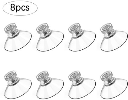 8 Stuks Sucker Zuignap Haak Plastic Sucker Pad Houder 40Mm Siliconen Ronde Sterke Transparante Met Gekartelde Moer Voor dagelijks Opknoping