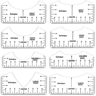 8 Stuks T-shirt Heerser Gids Voor Voor-en Achterkant Van Kleding V-hals Alignment Tool Voor Volwassenen Tieners En Kinderen