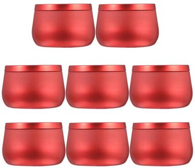 8 Stuks Thee Blikje Ronde Kaars Snoep Opbergdoos Craft Kralen Sieraden Bus Doos rood