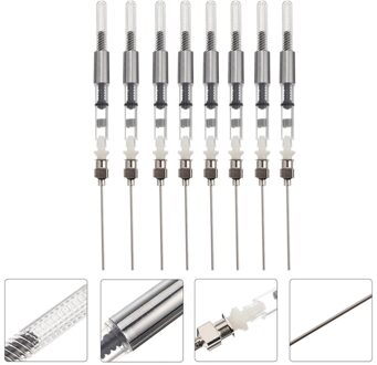 8 Stuks Universele Vulpen Inkt Absorptie Inkt Spuit Gereedschap Pen Inkt Schokdempers zilver