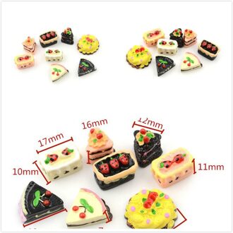 8 Stuks Voor Poppenhuis Diverse Gearomatiseerde Chocolade Aardbei Cherry Pie Miniatuur Taart
