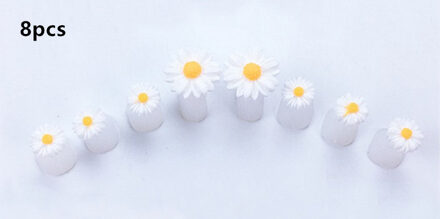 8 Stuks Zachte Siliconen Toe Separator Voet Vinger Divider Vorm Manicure Pedicure Care Nail Art Tool Daisy Bloem Houder Accessoire geel