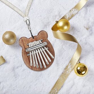 8 Toetsen Thumb Piano Beer Vorm Mahonie Boord Mini Draagbare Kalimba Toetsenbord Muziekinstrument Met Lanyard Festival