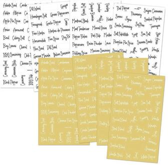 8 Vellen Labels Transparante Waterdichte Pantry Stickers Levert Voedsel Spice Stickers Jar Labels Voor Pantry Keuken F3W0