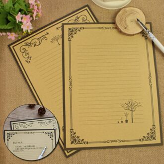 8 Vellen/Set Europese Vintage Stijl Schrijven Papier Liefde Kraft Brief Goede Cultuur Briefpapier Kantoor Schoolbenodigdheden