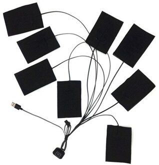 8 Verwarming Zones 8 In 1 Usb Elektrische Verwarming Pads Thermische Kleding Verwarmde Waterdichte Warming Gear Winter Verwarmde Jas Accessoires 8stk