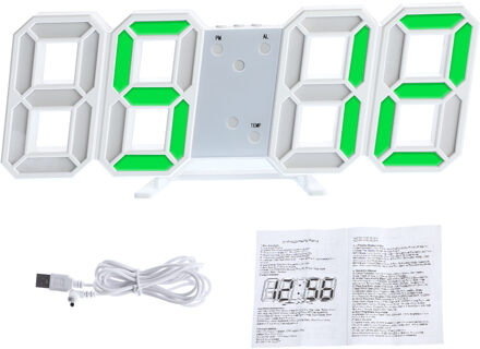 8 Vormige 3D Digitale Tafel Klok Wandklok Led Nachtlampje Datum Tijd Celsius Display Alarm Usb Snooze Home Decoratie Woonkamer B2