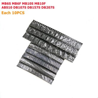 8 Waarde * 10Pcs = 80Pcs Brug Gelijkrichter Diverse Kit Bevat MB6S MB6F MB10S MB10F ABS10 DB107S DB157S DB207S