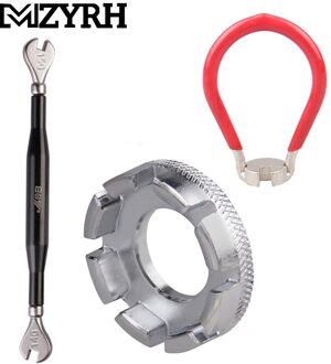 8 Way Fiets Spoke Key Wrench Tool Tepels Mountainbike Spoke Spanner Inbussleutel Remover Fietsen Fiets Reparatie Tool set type E