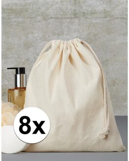 8 x Sporttasjes met koord 25 x 30 cm - Bedrukbare sporttasjes