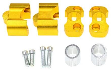 80% 1 Paar 22-28Mm Aluminium Motorfiets Stuur Klem Extend Riser Adapter gouden