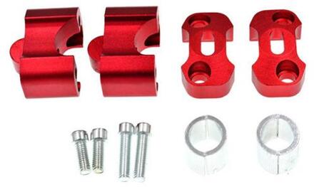 80% 1 Paar 22-28Mm Aluminium Motorfiets Stuur Klem Extend Riser Adapter Rood