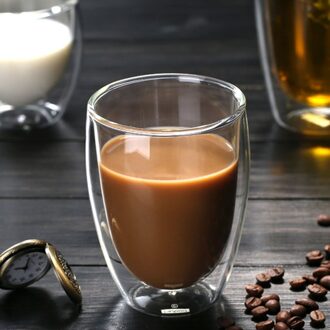 80/250/350/450Ml Hittebestendige Dubbele Wand Glazen Beker Bier Koffiekopje Handgemaakte Bier mok Thee Glas Whisky Glas Cups Drinkware 350ML