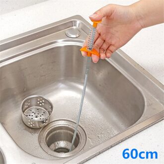 80 Cm Afvoer Cleaner Sticks Verstoppen Remover Cleaning Tool Flexibele Lange Bereiken Claw Pick Up Smalle Bocht Curve Grabber Tool lente Grip 60cm