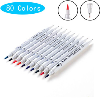 80 Colors Optional Matching Art Markers Brush Pen Sketch Alcohol Based Markers Dual Head Manga Drawing Pens Art Supplies